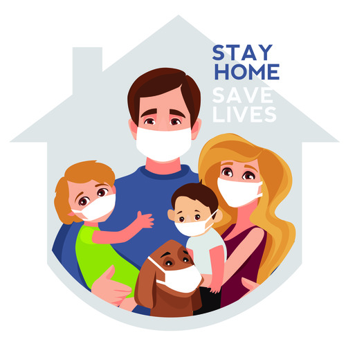 Stay home save lives vector
