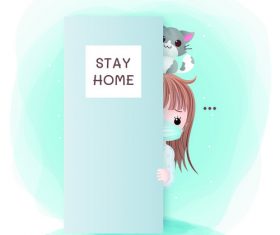 Stay home vector