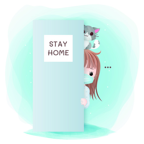 Stay home vector