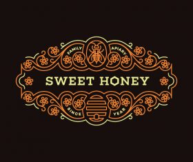 Sticker Honey vector label