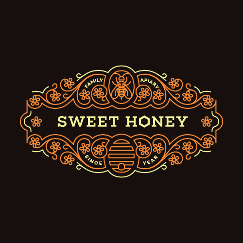Sticker Honey vector label