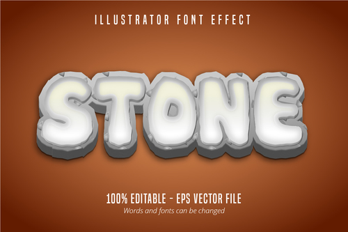 Stone text editable font vector