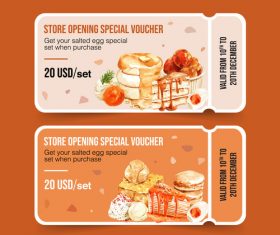 Store openng special voucher poster vector