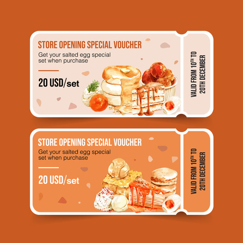 Store openng special voucher poster vector