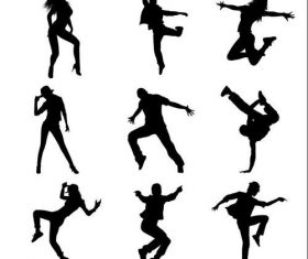 Street dance silhouette vector