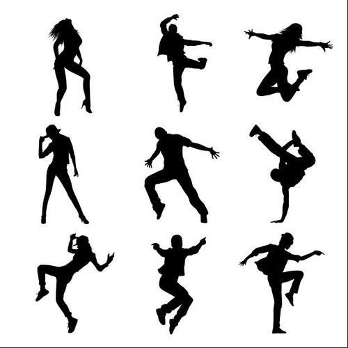 Street dance silhouette vector