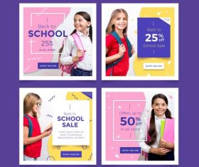 Student supplies promotional cover vector