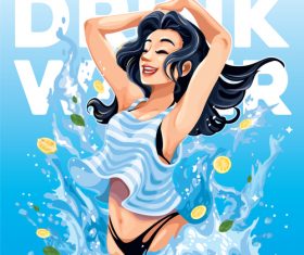 Summer beautiful girl vector