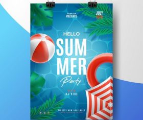 Summer party card vector