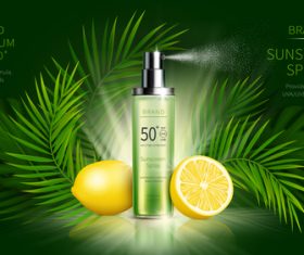 Sunscreen cosmetic ads vector