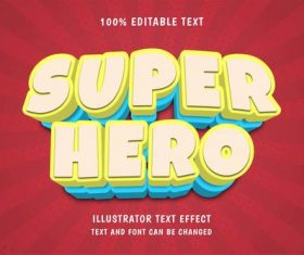 Super hero done editable font effect text vector