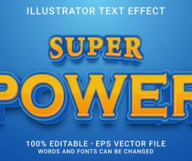 Super power editable font ffecte text vector
