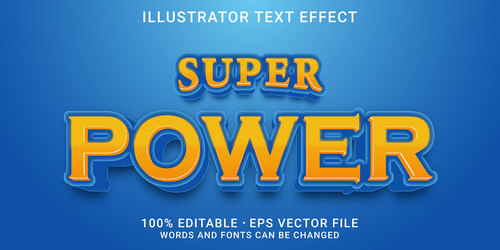 Super power editable font ffecte text vector
