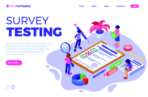 Survey testing banners vector illustration