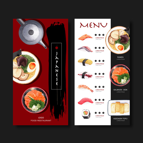 Sushi menu vector