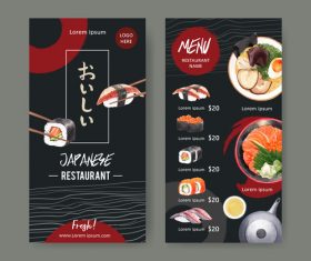 Sushi price menu vector