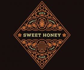 Sweet honey vector label