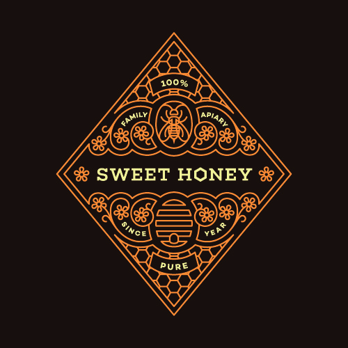 Sweet honey vector label