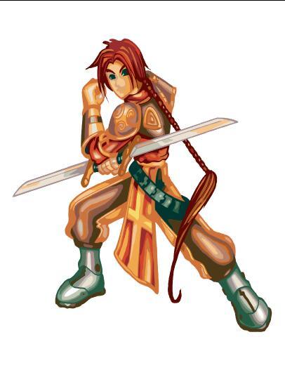 Swordsman cartoon character vector
