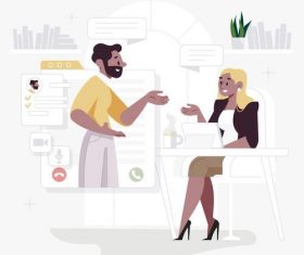 Talks cartoon illustration vector