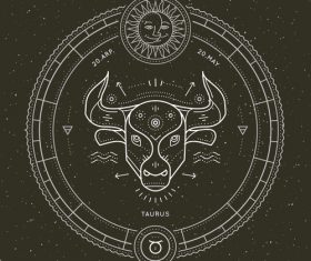 Taurus symbol and emblem illustration vector
