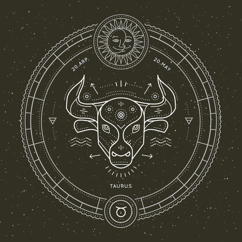 Taurus symbol and emblem illustration vector free download