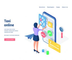 Taxi online banners vector