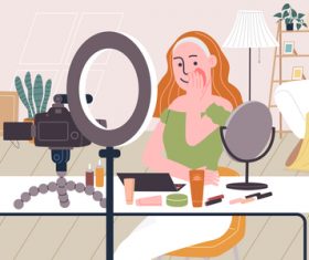 Teach you makeup webcast vector
