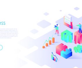 Team success flat design isometric concept vector