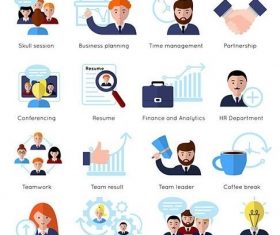 Teamwork flat elements set vector