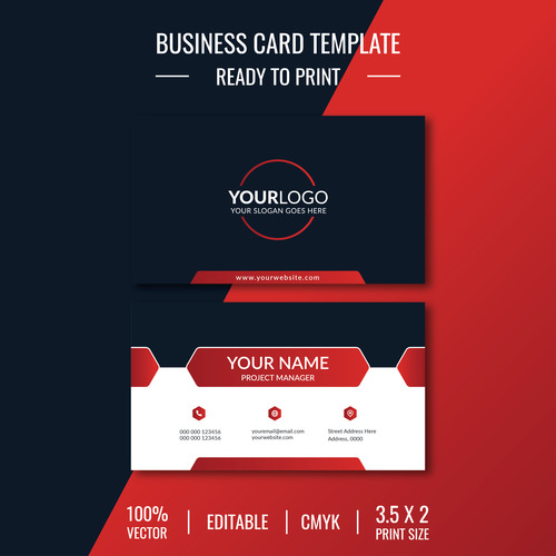 Template business card design vector