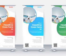 Three colors roll up design vector