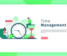 Time management banners with isometric vector illustration