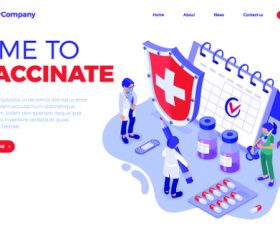 Time to vaccinate banners vector illustration