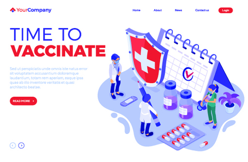 Time to vaccinate banners vector illustration