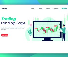Trading landing poge banners vector