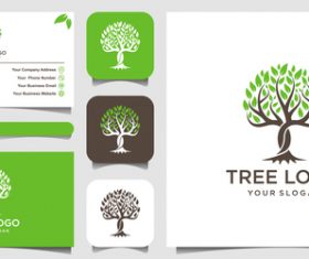 Tree business card logo vector