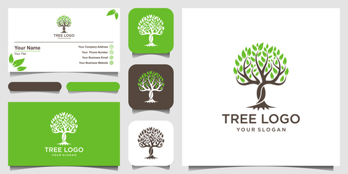 Tree business card logo vector