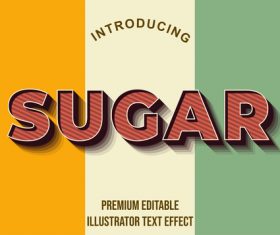 Tricolor editable font effect text illustration vector
