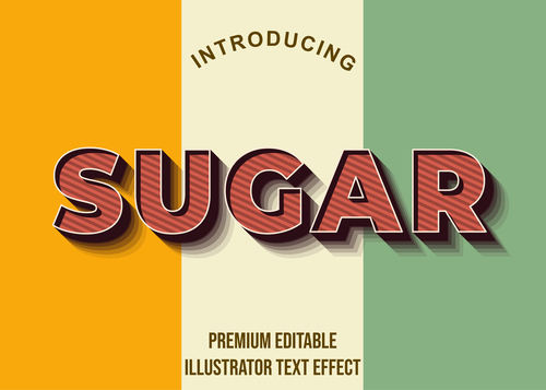 Tricolor editable font effect text illustration vector