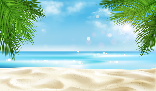 Tropical beach background vector