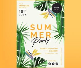 Tropical plant noodle party card vector