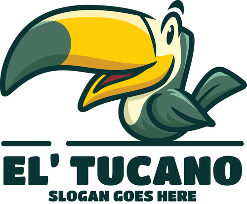 Tucano bird logo mascot vector