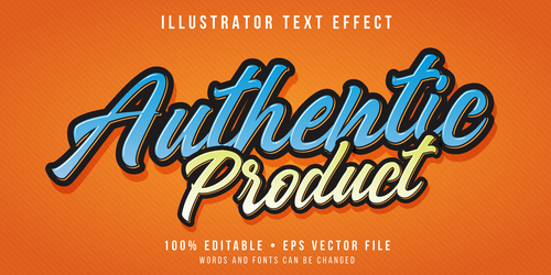 Two-color editable font effect text illustration vector
