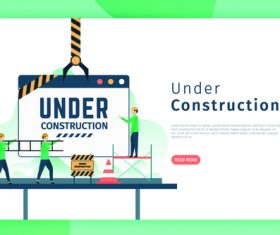 Under construction banners vector