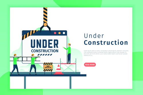 Under construction banners vector