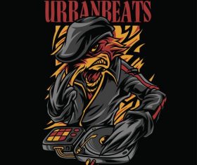 Urran beats logo vector