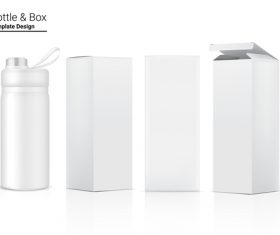 Vacuum cup and packaging box vector