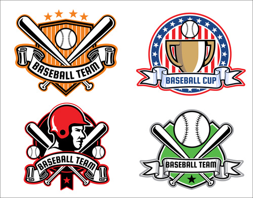 Vector set of baseball badges