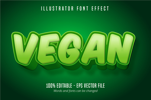 Vegan text editable font vector